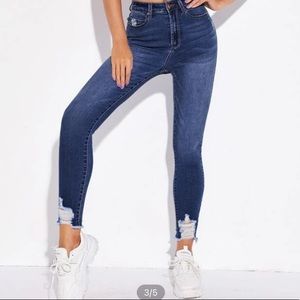 Super High Rise Skinny Jeans, Large, tattered